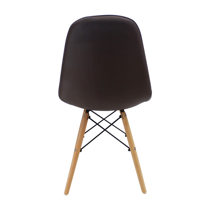 Silla de comedor  DKR botones tipo Eames color café