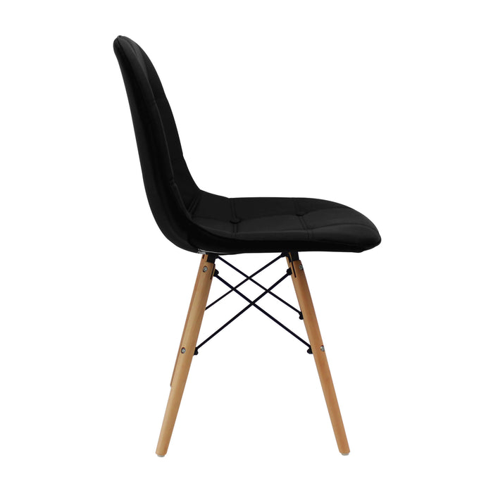 Silla de comedor DKR botones tipo Eames color negro