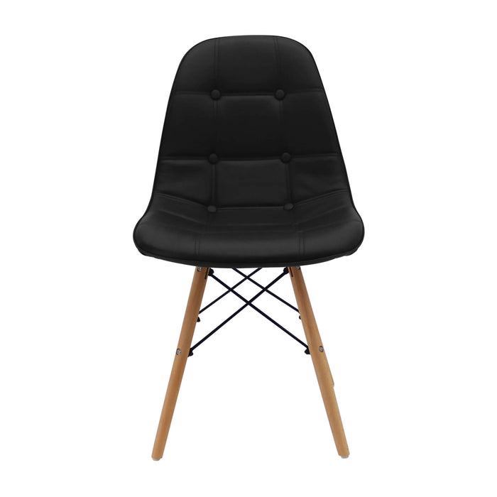 Silla de comedor DKR botones tipo Eames color negro