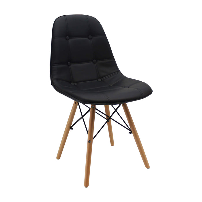 Silla de comedor DKR botones tipo Eames color negro