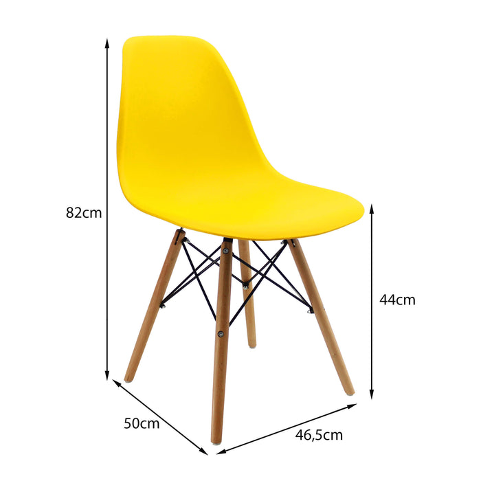 Silla de comedor DKR tipo Eames color amarillo