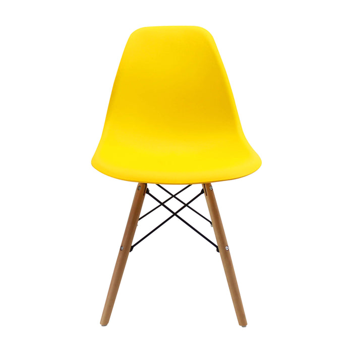 Silla de comedor DKR tipo Eames color amarillo