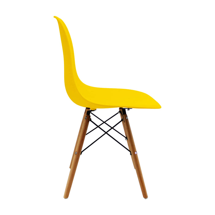 Silla de comedor DKR tipo Eames color amarillo