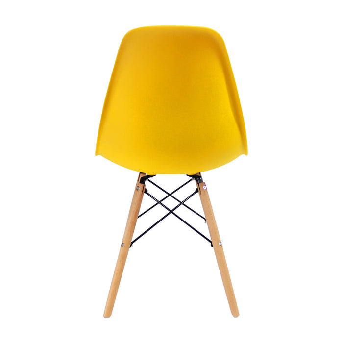 Silla de comedor DKR tipo Eames color amarillo