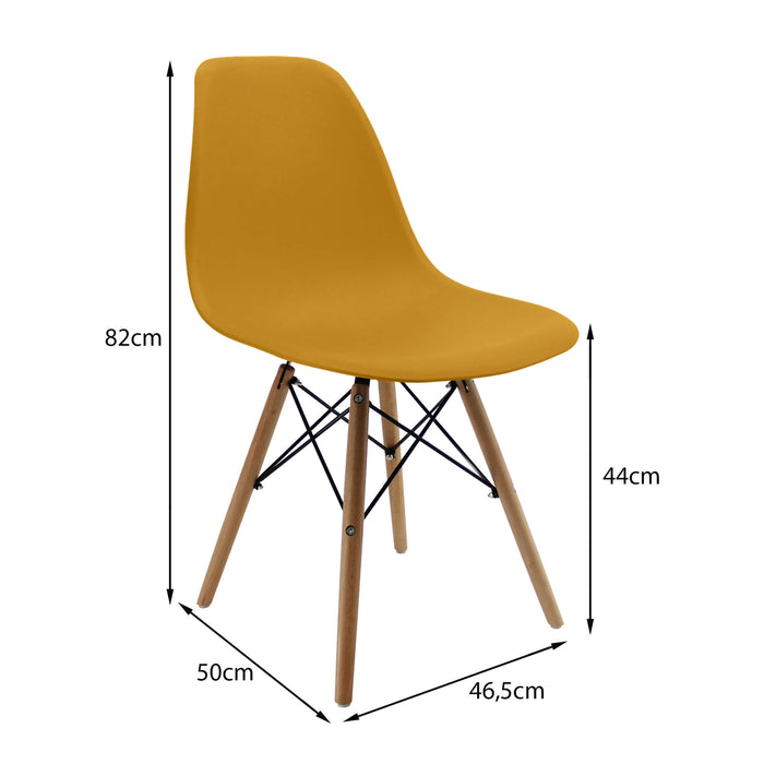 Silla de comedor DKR tipo Eames color azafran