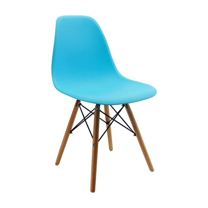 Silla de comedor DKR tipo Eames color azul