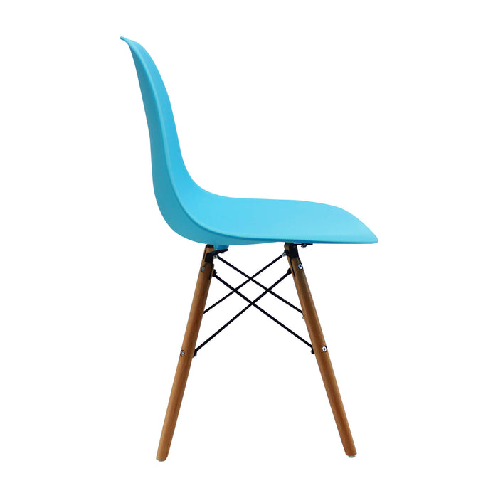 Silla de comedor DKR tipo Eames color azul