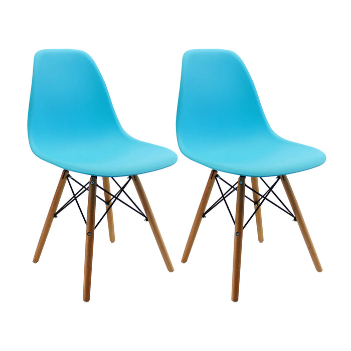 Kit por 2 sillas de comedor DKR tipo Eames color azul