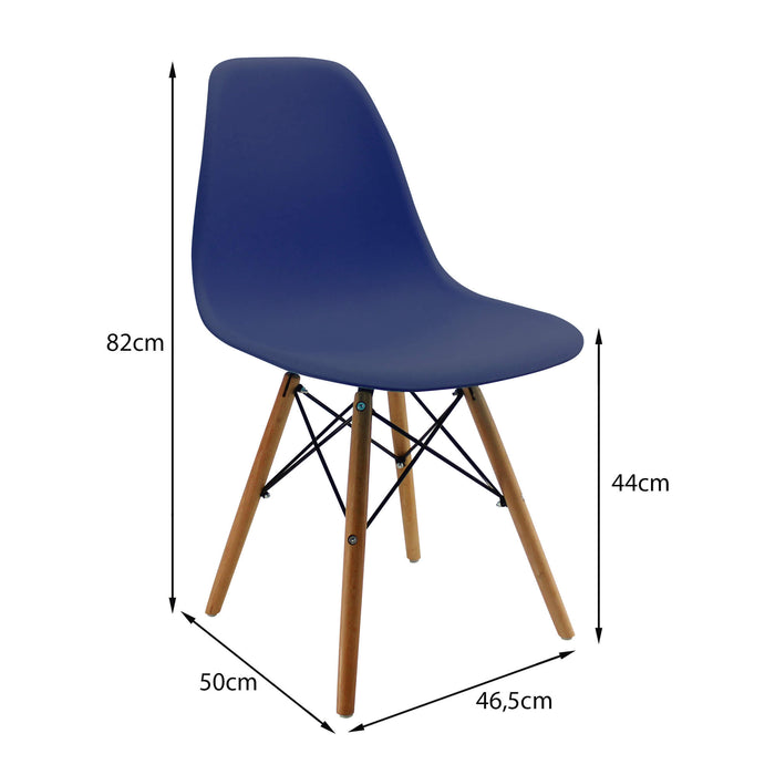 Silla de comedor Eames para comedor color azul oceano