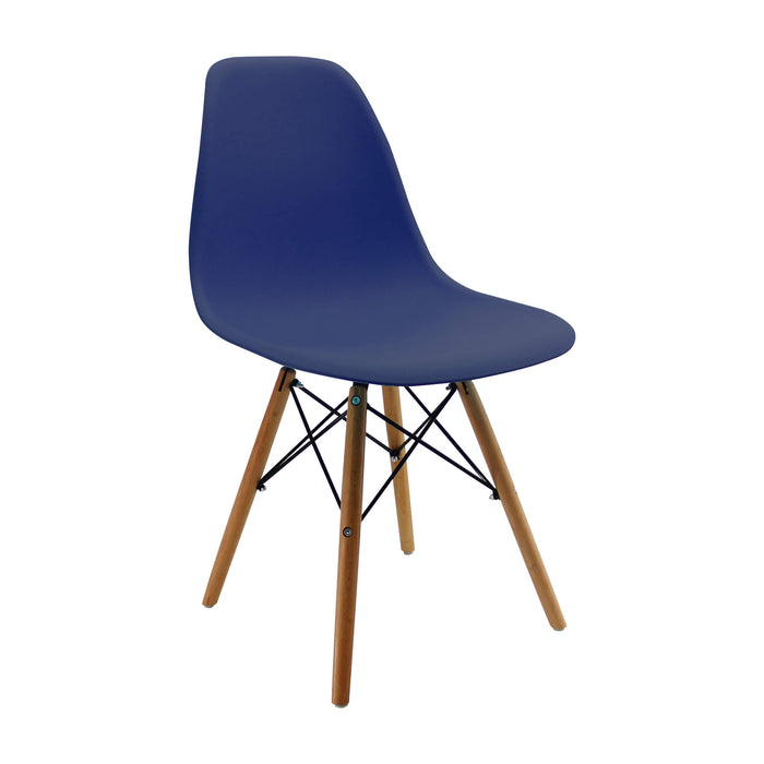 Silla de comedor Eames para comedor color azul oceano