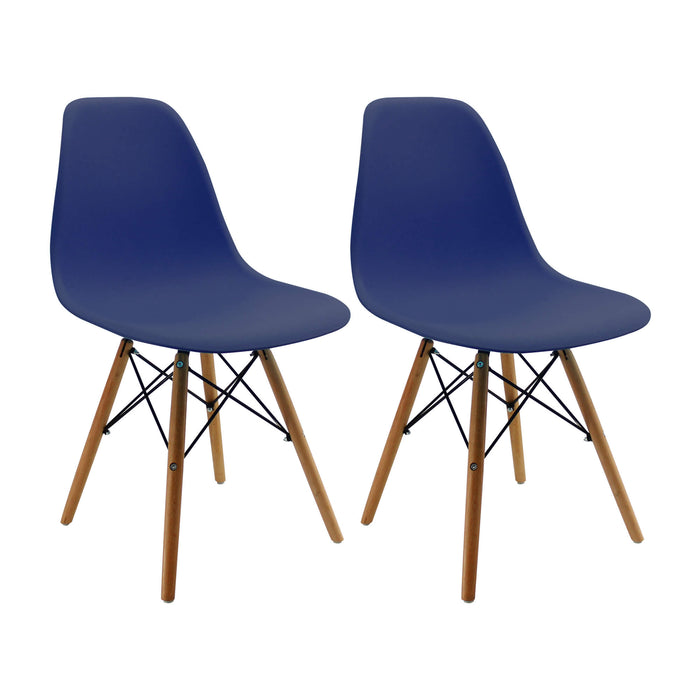 Kit por 2 sillas de comedor DKR tipo Eames color azul oceano