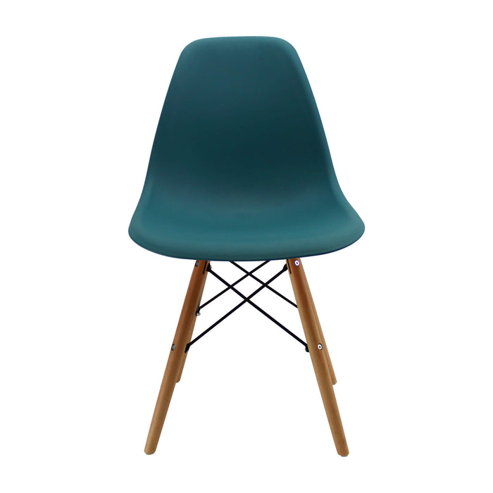 Silla de comedor DKR tipo Eames  color azul petroleo