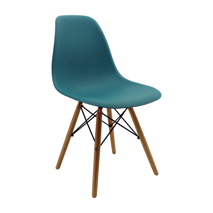 Silla de comedor DKR tipo Eames  color azul petroleo