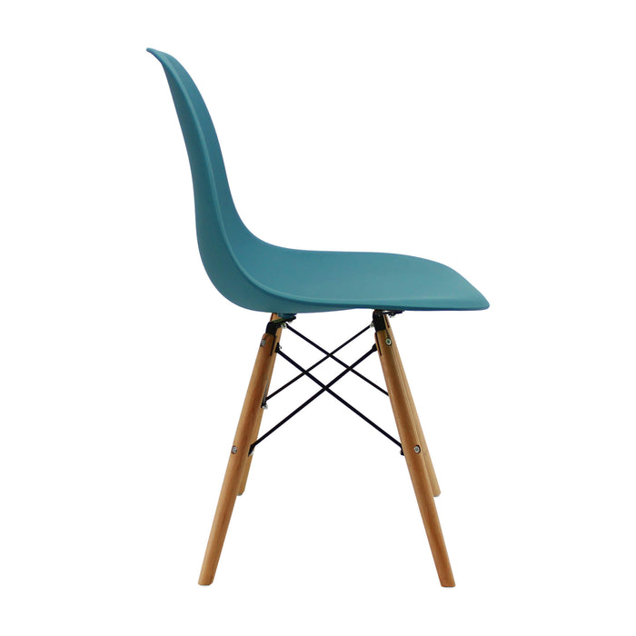 Silla de comedor DKR tipo Eames  color azul petroleo