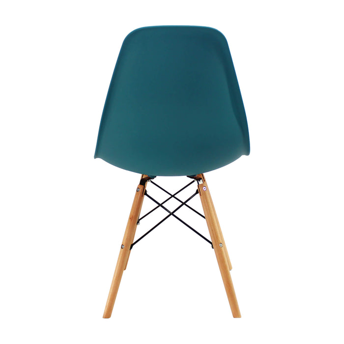 Silla de comedor DKR tipo Eames  color azul petroleo