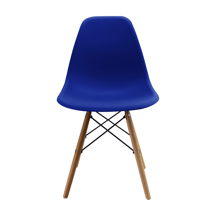 Silla de comedor DKR tipo Eames para comedor color azul rey