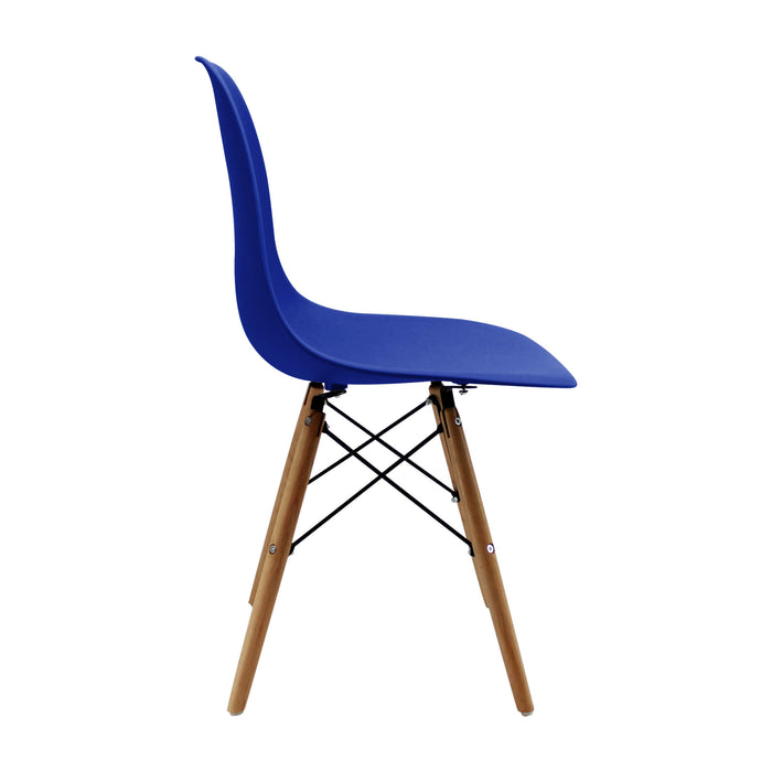 Silla de comedor DKR tipo Eames para comedor color azul rey