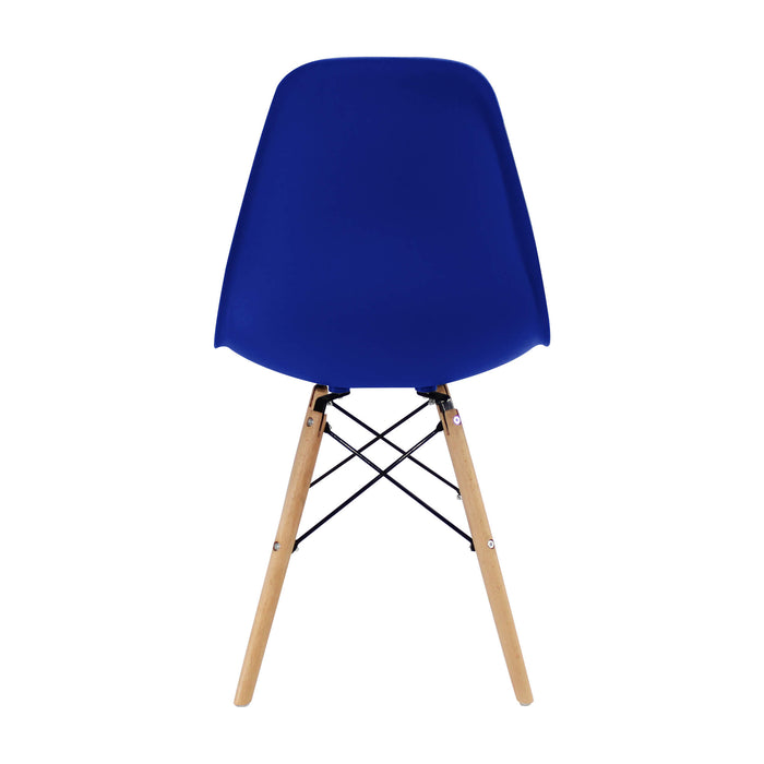 Silla de comedor DKR tipo Eames para comedor color azul rey