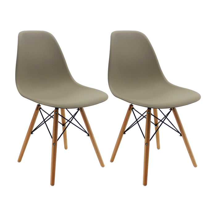 Kit por 2 sillas de comedor DKR tipo Eames color beige