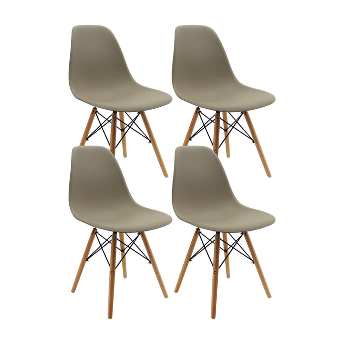 Kit por 4 sillas de comedor DKR tipo Eames color beige