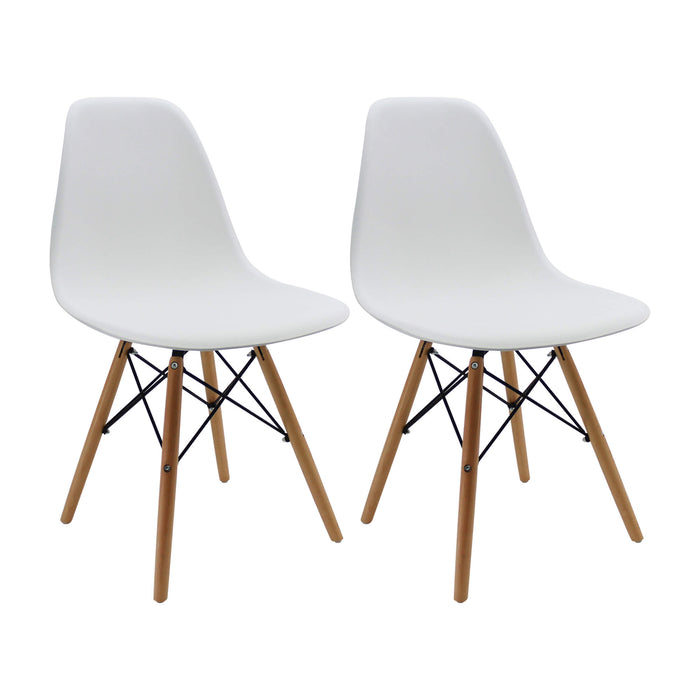 Kit por 2 sillas de comedor DKR tipo Eames color blanco