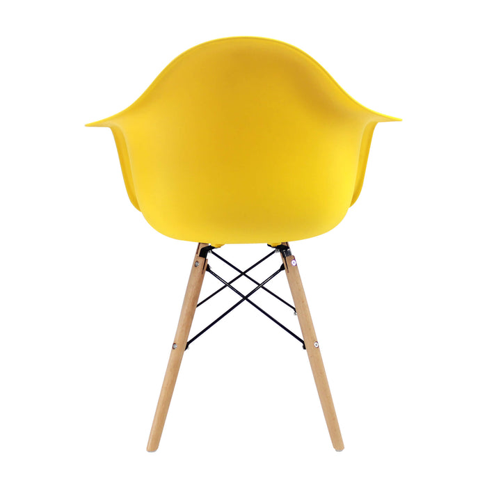 Silla de comedor tipo Eames brazos color amarillo