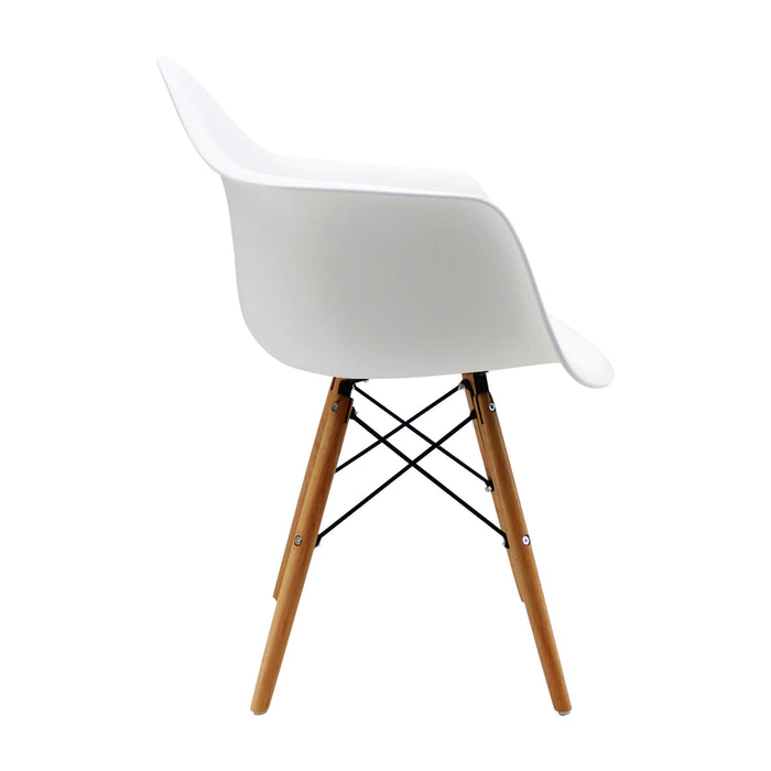 Silla de comedor Eames brazos color blanco