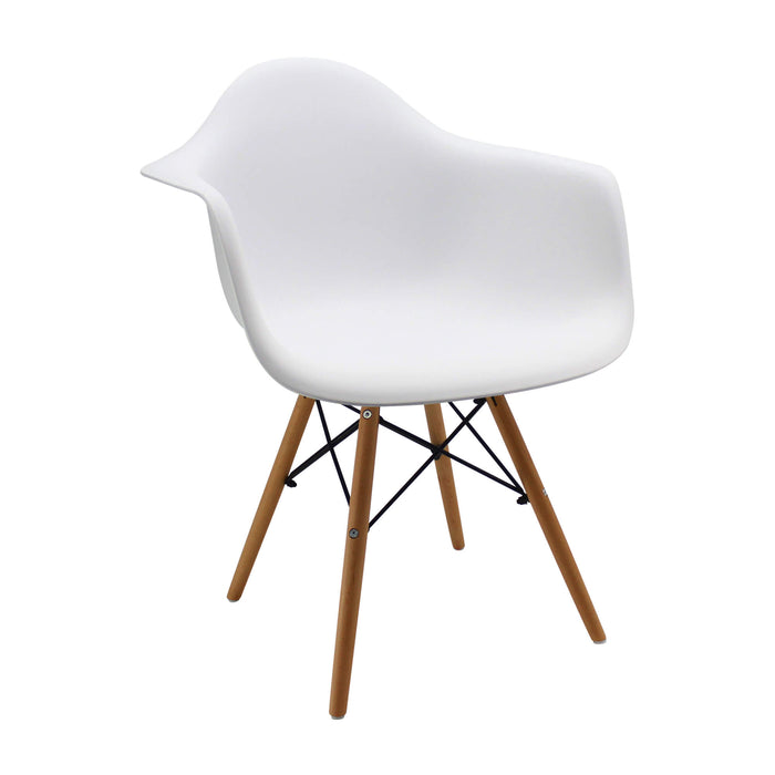 Kit por 2 sillas de comedor DKR tipo Eames brazos color blanco