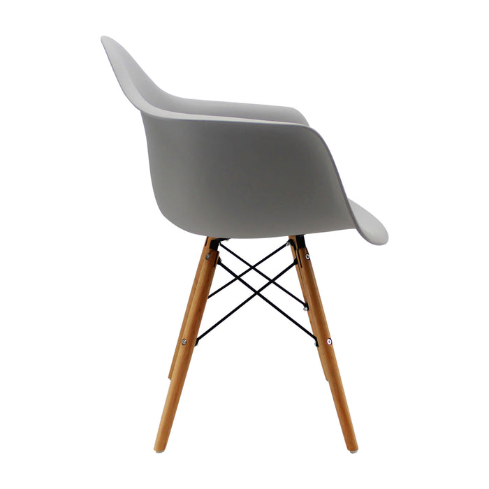 Silla de comedor Eames brazos color gris