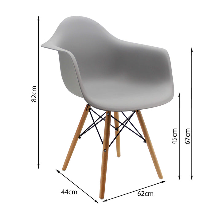 Silla de comedor Eames brazos color gris