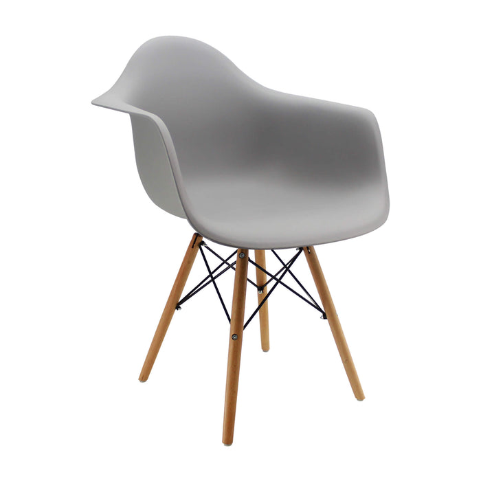 Silla de comedor Eames brazos color gris