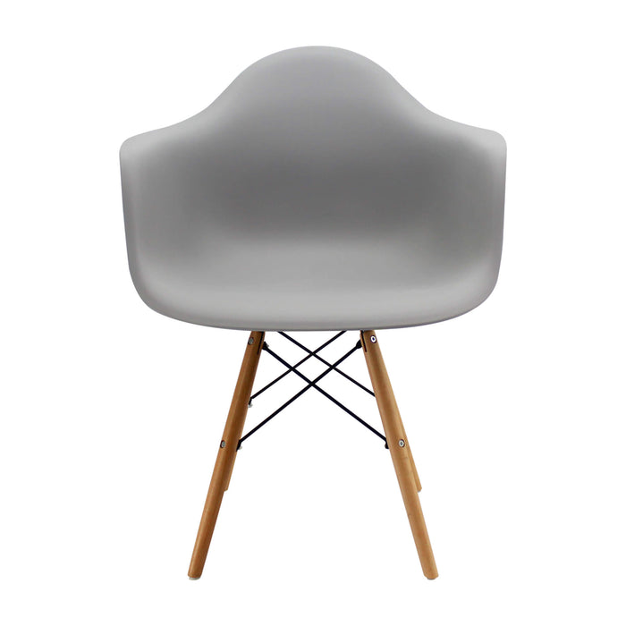 Silla de comedor Eames brazos color gris