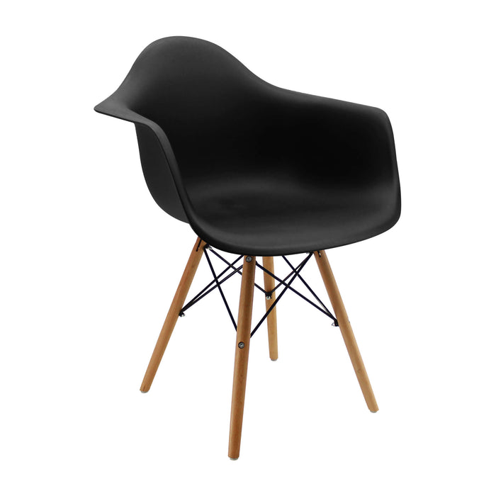 Silla de comedor Eames brazos color negro