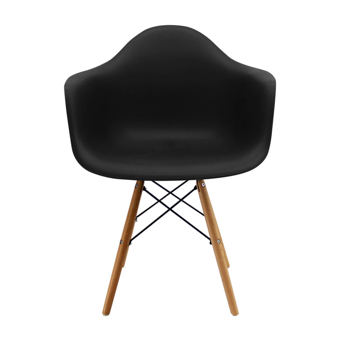 Silla de comedor Eames brazos color negro