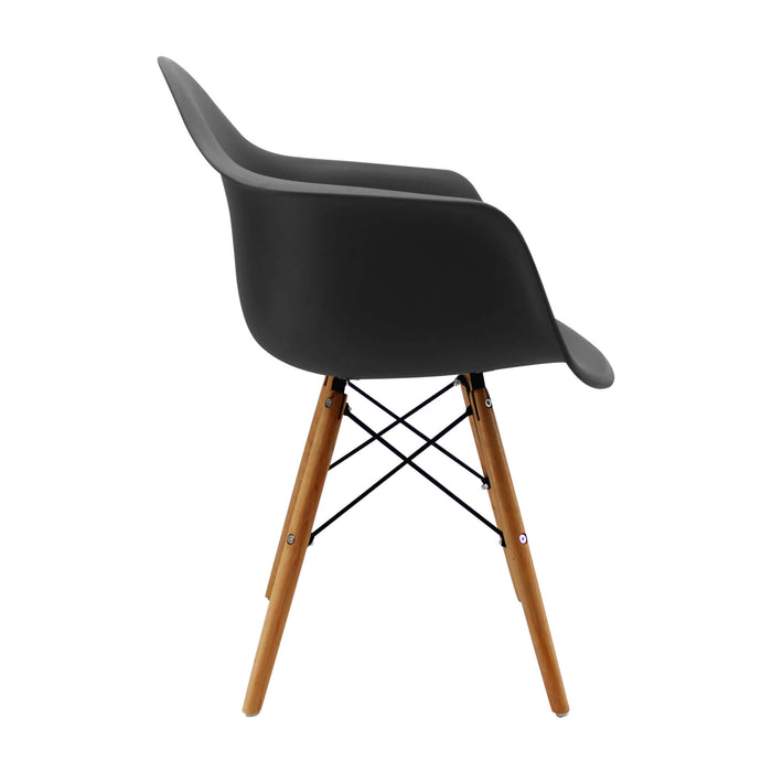 Silla de comedor Eames brazos color negro