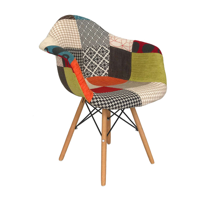 Silla de comedor Eames brazos patchwork