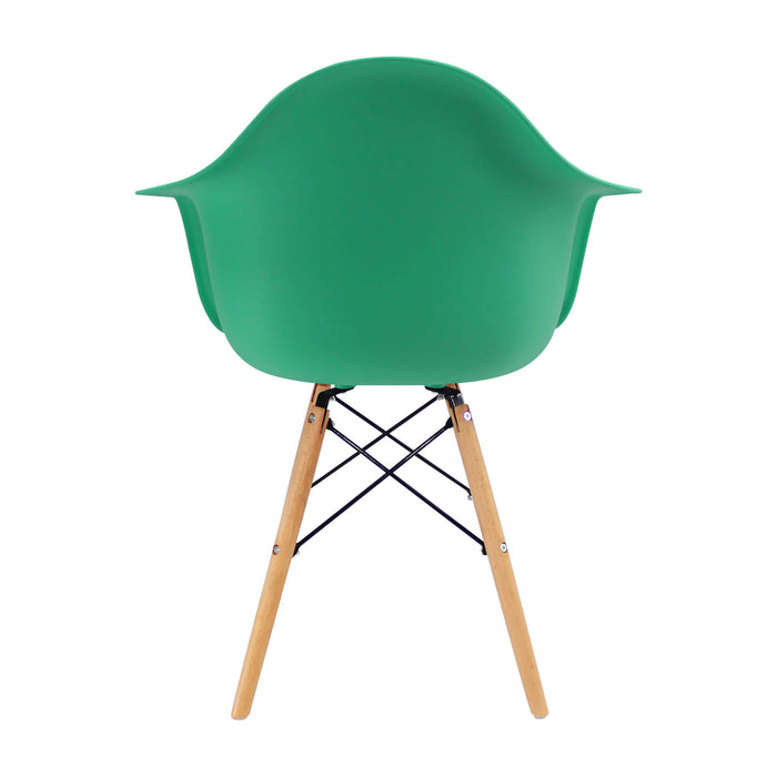 Kit por 4 sillas de comedor DKR tipo Eames brazos color verde menta