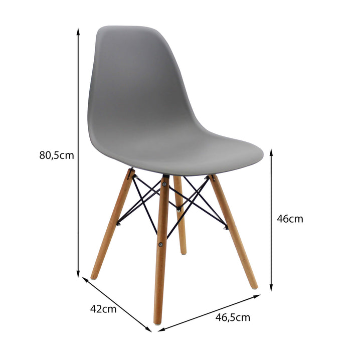 Silla de comedor DKR tipo Eames color gris