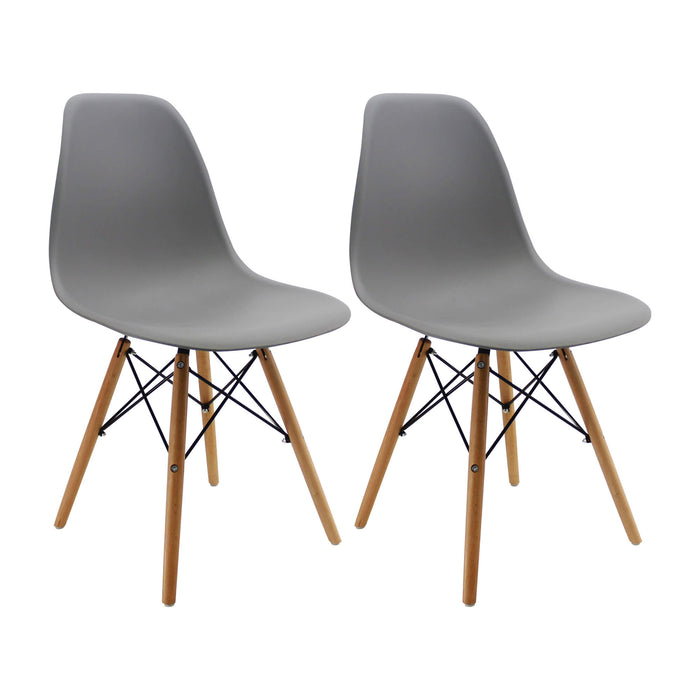 Kit por 2 sillas de comedor DKR tipo Eames color gris