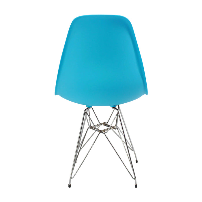 Silla de comedor  DKR metal tipo Eames color azul