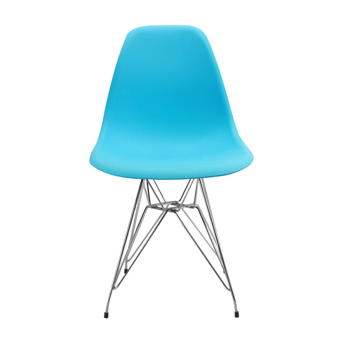 Silla de comedor  DKR metal tipo Eames color azul