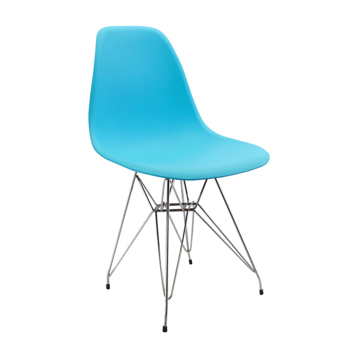 Silla de comedor  DKR metal tipo Eames color azul