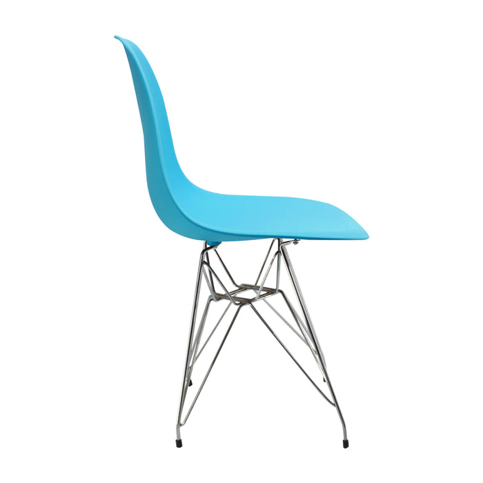 Silla de comedor  DKR metal tipo Eames color azul