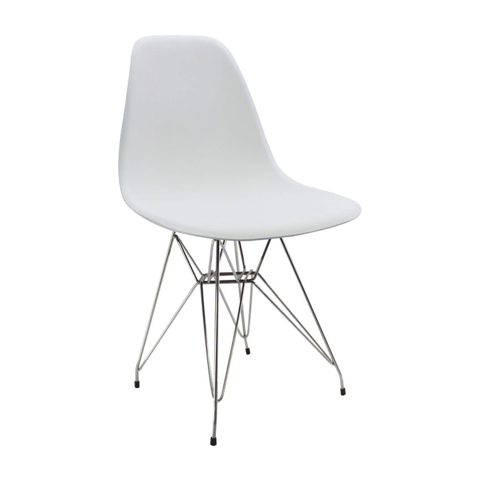 Silla de comedor DKR metal tipo Eames color blanco