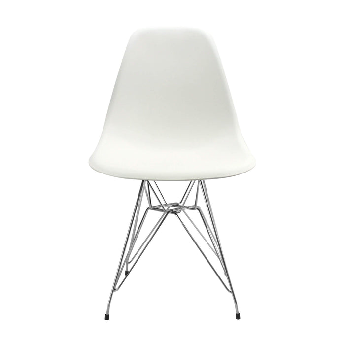 Silla de comedor DKR metal tipo Eames color blanco