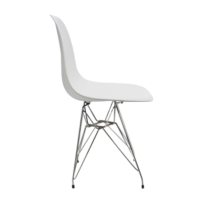 Silla de comedor DKR metal tipo Eames color blanco