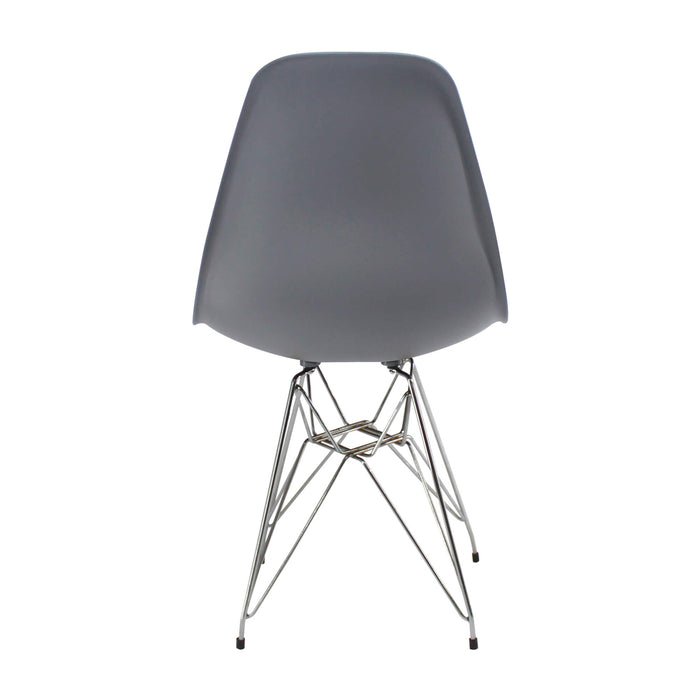 Silla de comedor DKR metal tipo Eames color gris