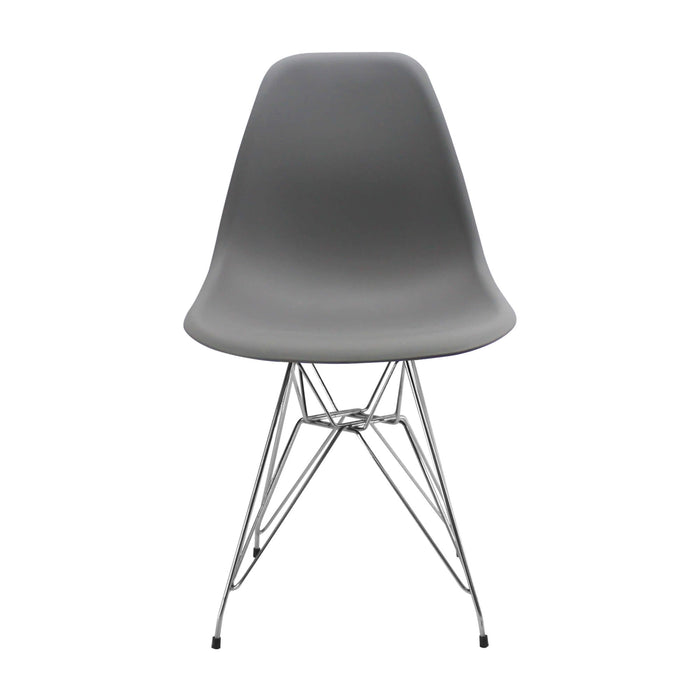 Silla de comedor DKR metal tipo Eames color gris