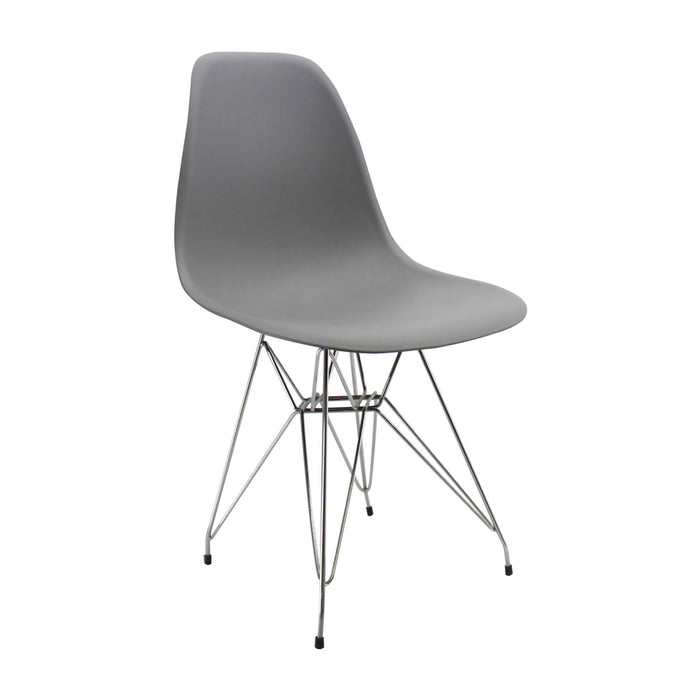 Silla de comedor DKR metal tipo Eames color gris