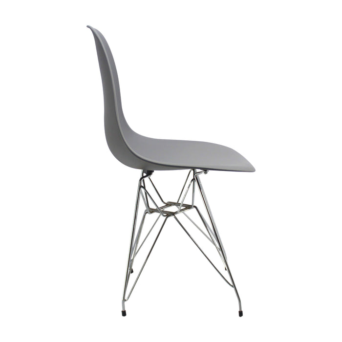 Silla de comedor DKR metal tipo Eames color gris